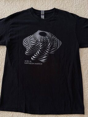 Sorg & Napoleon Maddox Black Short-Sleeve Tee with Black & White Op-Art Design